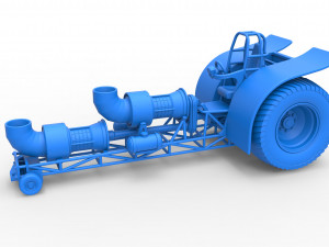 Pulling tractor with 2 jet engines Version 2 Scale 1 to 25 3D Print Model