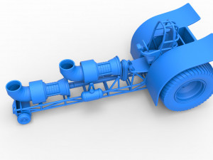 Pulling tractor with 2 jet engines Version 2 Scale 1 to 25 3D Print Model
