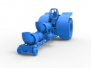 Pulling tractor with 2 jet engines Version 2 Scale 1 to 25 3D Print Model