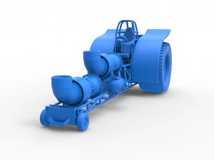 Pulling tractor with 2 jet engines Version 2 Scale 1 to 25 3D Print Model