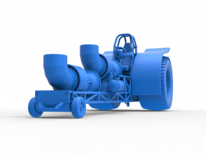 Pulling tractor with 2 jet engines Version 2 Scale 1 to 25 3D Print Model
