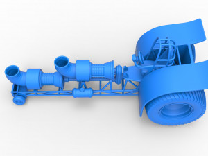 Pulling tractor with 2 jet engines Version 2 Scale 1 to 25 3D Print Model
