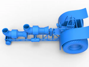 Pulling tractor with 2 jet engines Version 2 Scale 1 to 25 3D Print Model