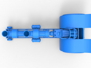 Pulling tractor with 2 jet engines Version 2 Scale 1 to 25 3D Print Model