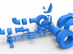 Pulling tractor with 2 jet engines Version 2 Scale 1 to 25 3D Print Model
