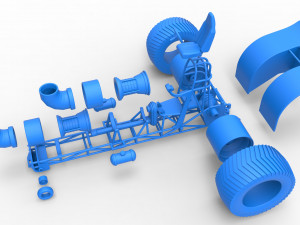 Pulling tractor with 2 jet engines Version 2 Scale 1 to 25 3D Print Model