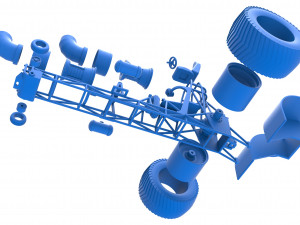 Pulling tractor with 2 jet engines Version 2 Scale 1 to 25 3D Print Model
