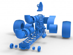 Pulling tractor with 2 jet engines Version 2 Scale 1 to 25 3D Print Model