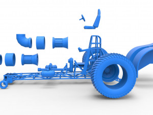 Pulling tractor with 2 jet engines Version 2 Scale 1 to 25 3D Print Model