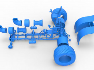 Pulling tractor with 2 jet engines Version 2 Scale 1 to 25 3D Print Model