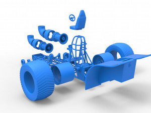 Pulling tractor with 2 jet engines Version 2 Scale 1 to 25 3D Print Model