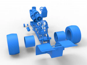 Pulling tractor with 2 jet engines Version 2 Scale 1 to 25 3D Print Model