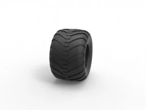 Monster Jam tire 8 Scale 1 to 25 3D Print Model