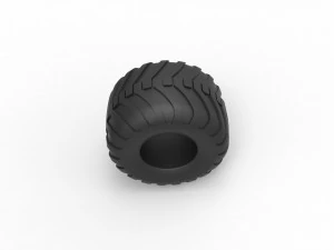 Monster Jam tire 8 Scale 1 to 25 3D Print Model