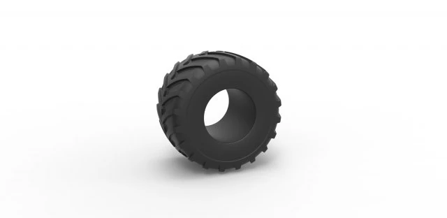 Monster Jam tire 9 Scale 1 to 25 3D Print Model .c4d .max .obj .3ds .fbx .stl .blend 