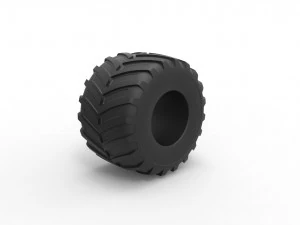 Monster Jam tire 9 Scale 1 to 25 3D Print Model