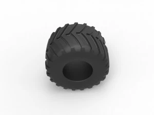 Monster Jam tire 9 Scale 1 to 25 3D Print Model