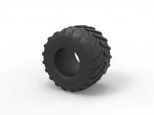 Monster Jam tire 9 Scale 1 to 25 3D Print Model