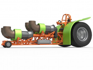 Pulling tractor with 4 jet engines Version 3 Scale 1 to 25 3D 打印模型