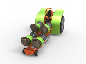 Pulling tractor with 4 jet engines Version 3 Scale 1 to 25 3D 打印模型