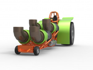 Pulling tractor with 4 jet engines Version 3 Scale 1 to 25 3D 打印模型