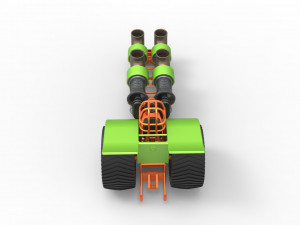 Pulling tractor with 4 jet engines Version 3 Scale 1 to 25 3D 打印模型