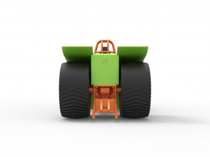 Pulling tractor with 4 jet engines Version 3 Scale 1 to 25 3D 打印模型