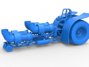 Pulling tractor with 4 jet engines Version 3 Scale 1 to 25 3D 打印模型