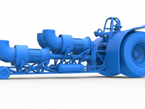 Pulling tractor with 4 jet engines Version 3 Scale 1 to 25 3D 打印模型