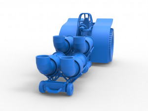 Pulling tractor with 4 jet engines Version 3 Scale 1 to 25 3D 打印模型