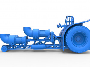 Pulling tractor with 4 jet engines Version 3 Scale 1 to 25 3D 打印模型