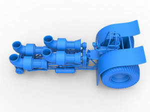 Pulling tractor with 4 jet engines Version 3 Scale 1 to 25 3D 打印模型
