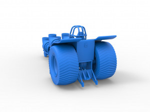 Pulling tractor with 4 jet engines Version 3 Scale 1 to 25 3D 打印模型