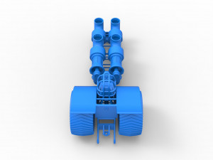 Pulling tractor with 4 jet engines Version 3 Scale 1 to 25 3D 打印模型