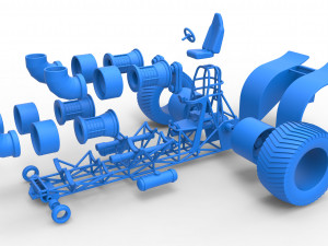 Pulling tractor with 4 jet engines Version 3 Scale 1 to 25 3D 打印模型