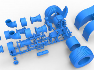 Pulling tractor with 4 jet engines Version 3 Scale 1 to 25 3D 打印模型