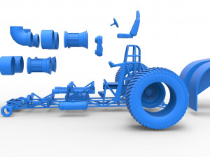 Pulling tractor with 4 jet engines Version 3 Scale 1 to 25 3D 打印模型