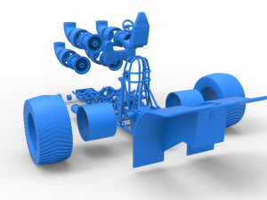 Pulling tractor with 4 jet engines Version 3 Scale 1 to 25 3D 打印模型