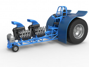 Pulling tractor with 2 engines V8 Scale 1 to 25 3D 打印模型