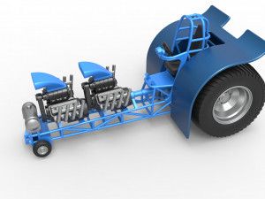Pulling tractor with 2 engines V8 Scale 1 to 25 Modelo de Impressão 3D