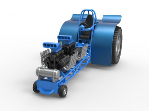 Pulling tractor with 2 engines V8 Scale 1 to 25 Modelo de Impressão 3D