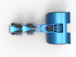 Pulling tractor with 2 engines V8 Scale 1 to 25 3D Print Model
