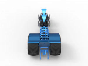 Pulling tractor with 2 engines V8 Scale 1 to 25 3D Print Model
