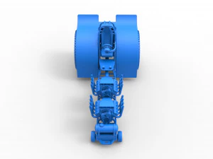 Pulling tractor with 2 engines V8 Scale 1 to 25 3D Print Model