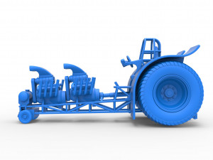 Pulling tractor with 2 engines V8 Scale 1 to 25 Modelo de Impressão 3D
