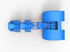 Pulling tractor with 2 engines V8 Scale 1 to 25 3D Print Model