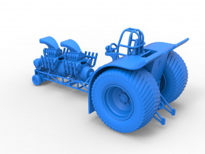 Pulling tractor with 2 engines V8 Scale 1 to 25 Modelo de Impressão 3D