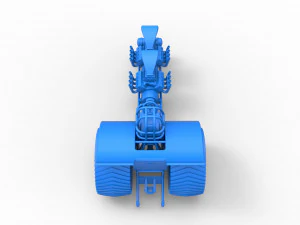 Pulling tractor with 2 engines V8 Scale 1 to 25 3D Print Model