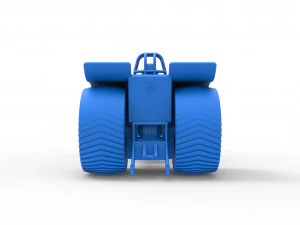 Pulling tractor with 2 engines V8 Scale 1 to 25 3D Print Model