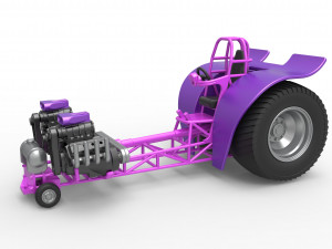 Pulling tractor with 2 engines V8 Version 2 Scale 1 to 25 3Dプリントモデル